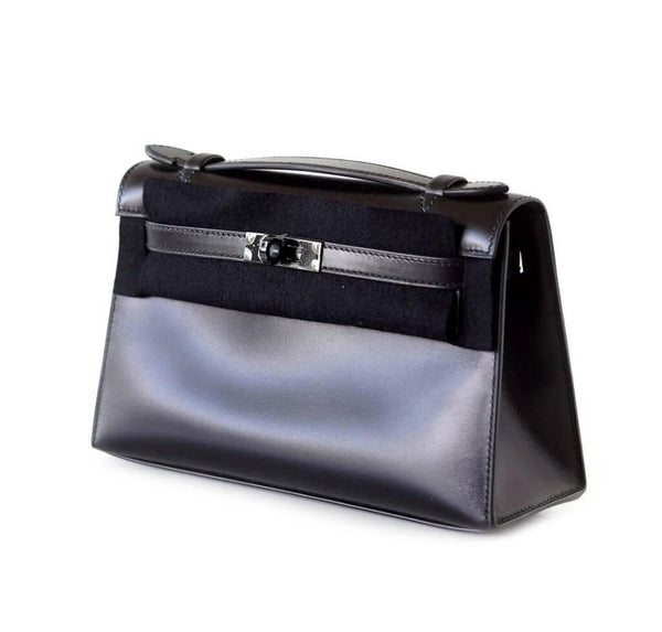 Hermes Kelly Pochette Special Order Black New Side