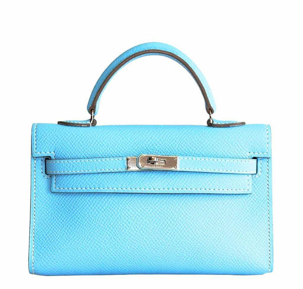 Hermes Tiny Kelly Micro Mini Celeste 