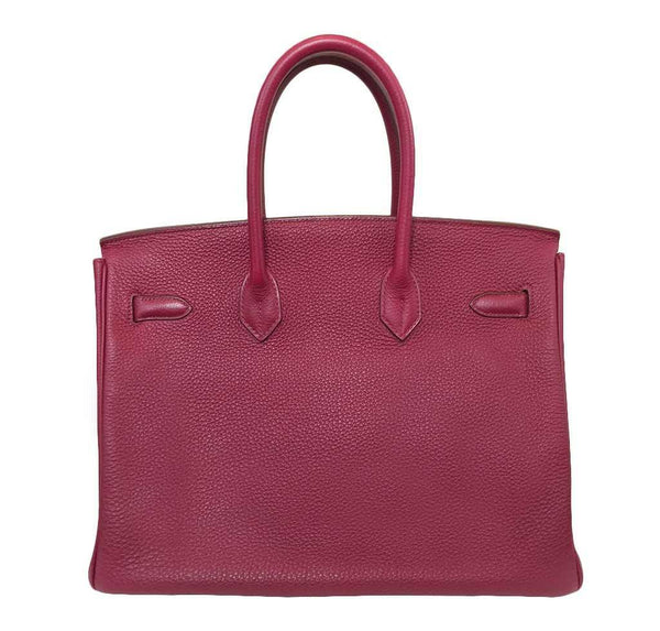 Hermes birkin 35 rouge vif red used back