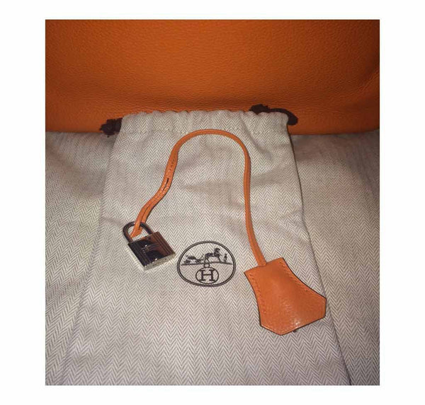 Hermes birkin feu orange used lock