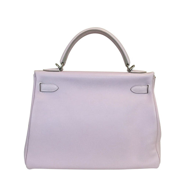 Hermes Kelly 32 Rose Dragee Used Back