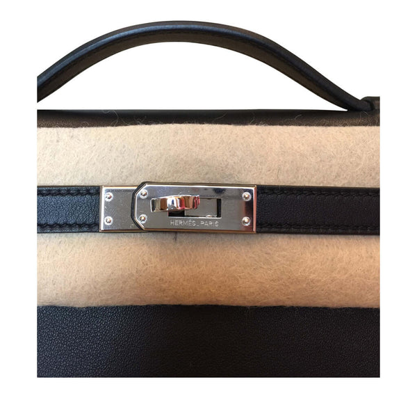 Hermes Kelly Pochette Black Leather