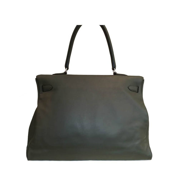 Hermes Kelly Travel 50 Vert De Gris Used Back