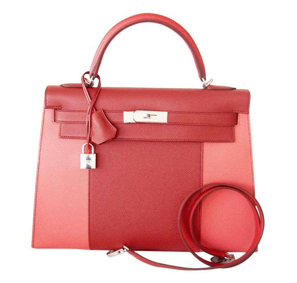 Hermes Kelly 32 Sellier Flag Flamogo Coral new strap