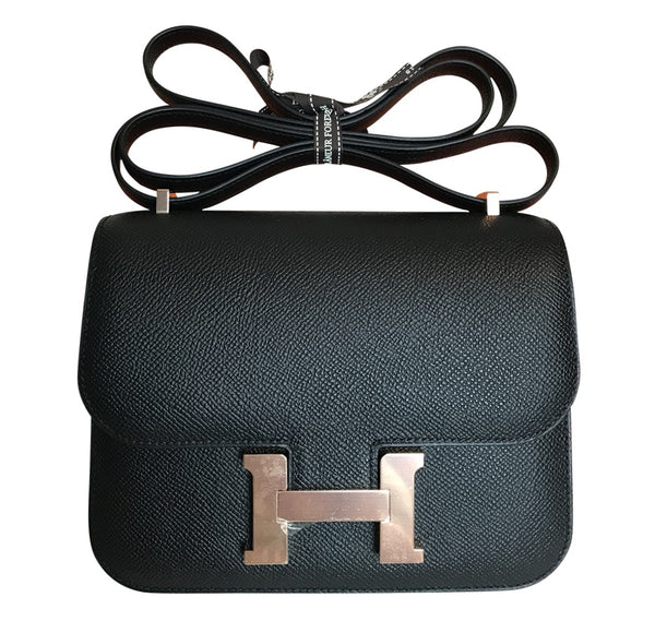 Hermes Constance Mini Noir Epsom palladium hardware pristine front