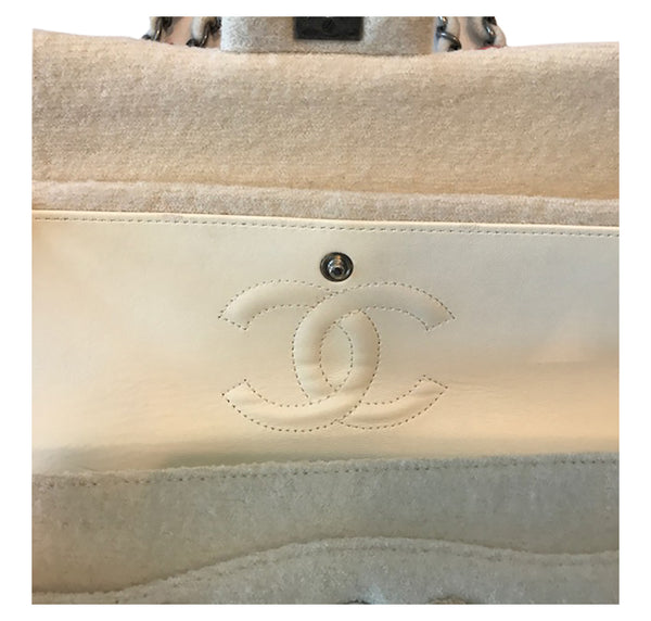 Chanel Runway Embroidered Felt Double Classic Flap Bag