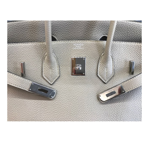 Hermes Birkin 35 Gris Tourterelle Leather PHW