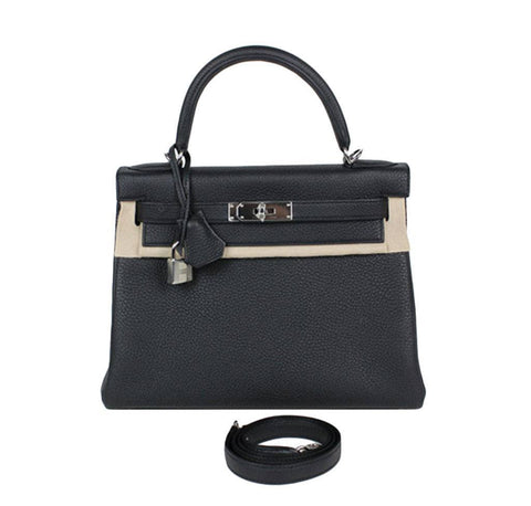 Hermes Kelly 28 Black Togo Bag 