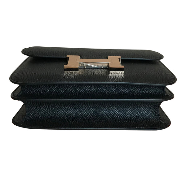 Hermes Constance Mini Noir Epsom palladium hardware pristine bottom