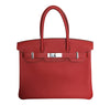 Hermes Birkin 30 Vermilion Veau Togo Bag PHW pristine front