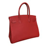 Hermes Birkin 30 Vermilion Veau Togo Bag PHW pristine side back