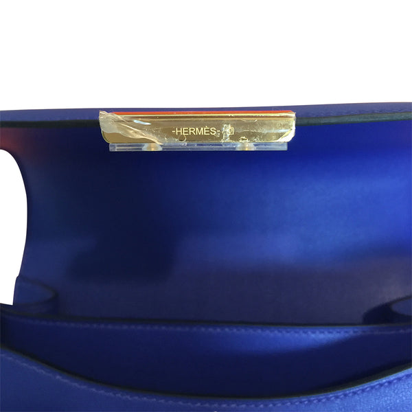 Hermes Constance Mini 18 Bleu Electrique Swift gold hardware excellent engraving