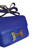 Hermes Constance Mini 18 Bleu Electrique Swift gold hardware excellent side angle