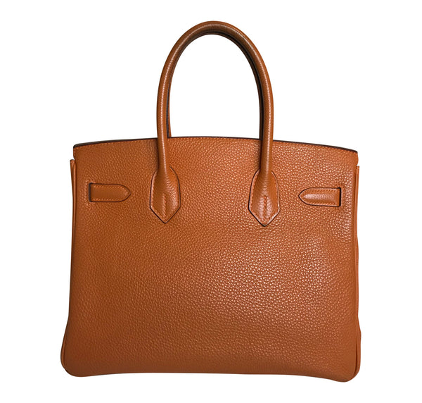 Hermès Birkin 30 Potiron Orange Togo palladium good back