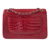 Chanel Red Jumbo Flap 2.55 Shiny Alligator Bag Excellent Back