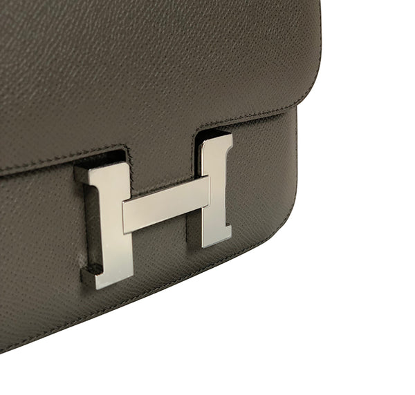 Hermes Constance Mini Gris Etain Epsom Palladium pristine clasp