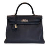 Hermes Kelly Retourne 35 Bleu Nuit Togo Gold excellent front