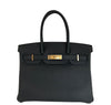 Hermes Birkin 30 Bag Noir Togo Gold pristine front