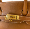  Hermès Birkin 30 Barenia Faubourg Fauve gold pristine clasp