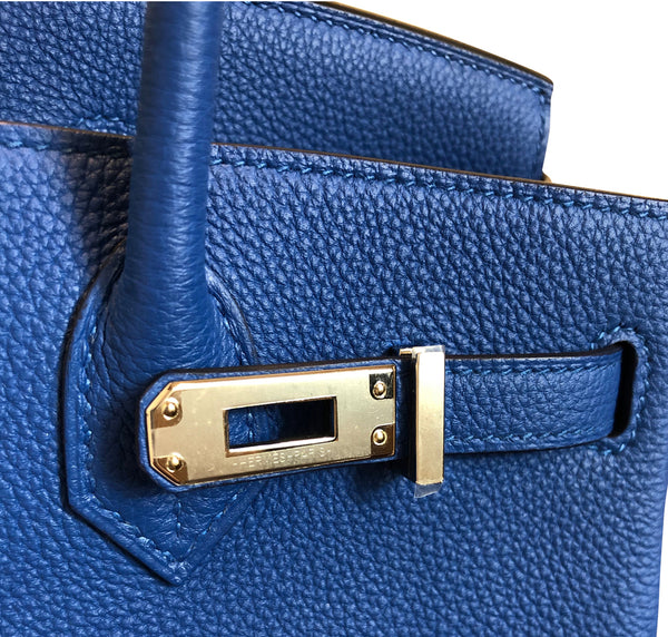 Hermes Birkin 25 Togo Bleu Zellige pristine palladium clasp