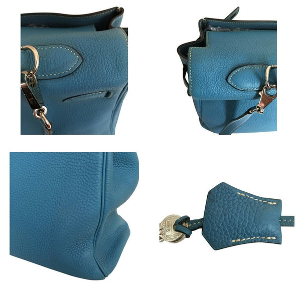 Hermes Kelly 35 Blue Jean Used detail