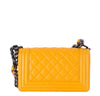 chanel boy flap bag yellow used back