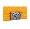 chanel boy flap bag yellow used detail