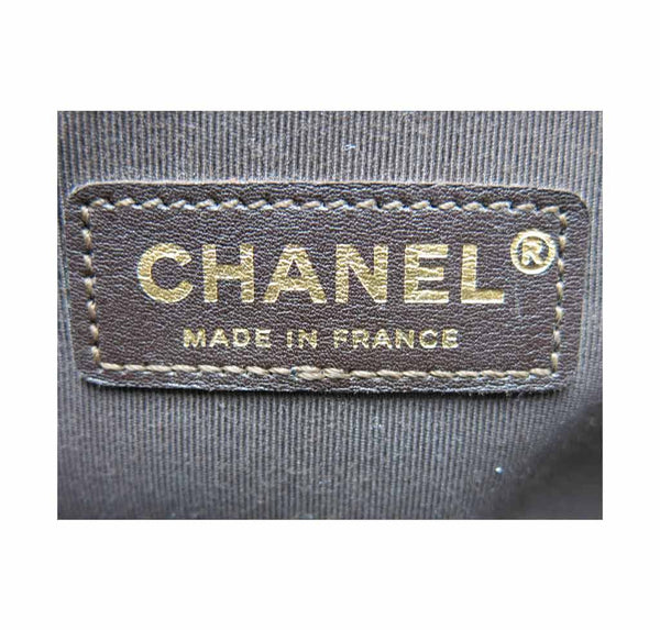 chanel boy flap bag brown used detail