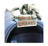 chanel boy flap bag navy used detail