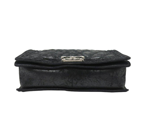 chanel boy bag black used bottom