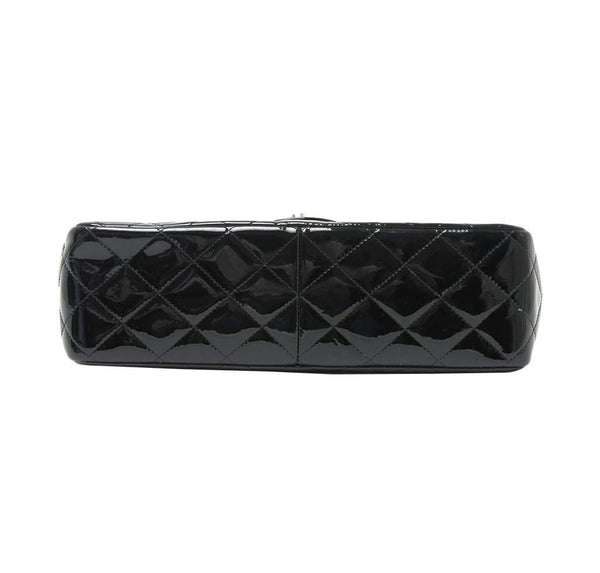 chanel classic double flap bag black used bottom