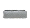 chanel double flap bag light gray used bottom