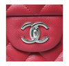 chanel double flap jumbo red used detail