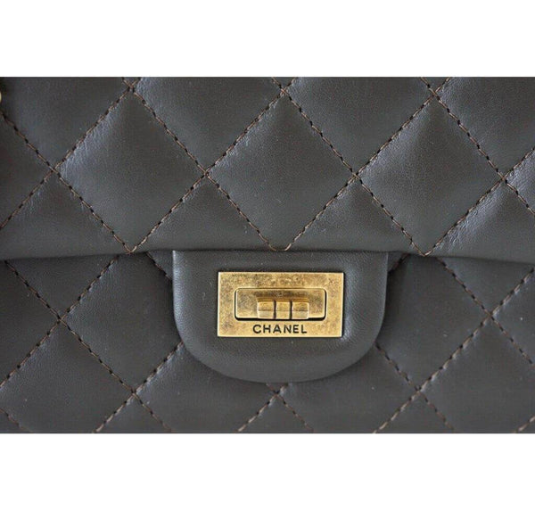 Chanel 2 55 Medium Bag Dark Khaki New Engraving