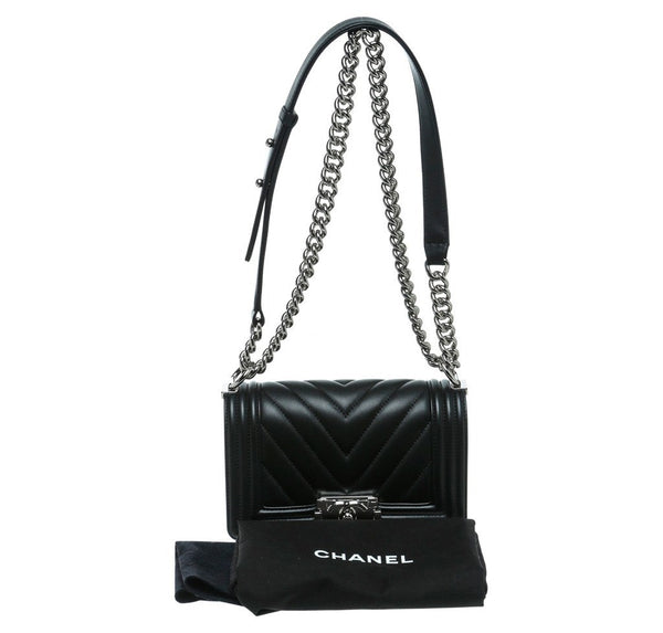 Chanel Mini Boy Chevron Black New Complete