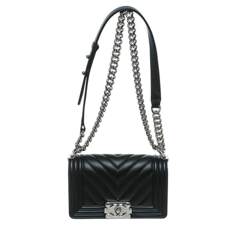 Chanel Mini Boy Chevron Bag Black