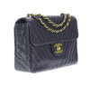 Chanel Chevron Flap Bag Black Lambskin