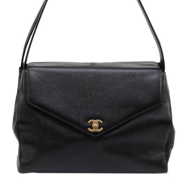 Chanel Shoulder Flap Bag Black Caviar