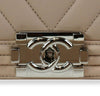 chanel boy flap bag light beige used detail