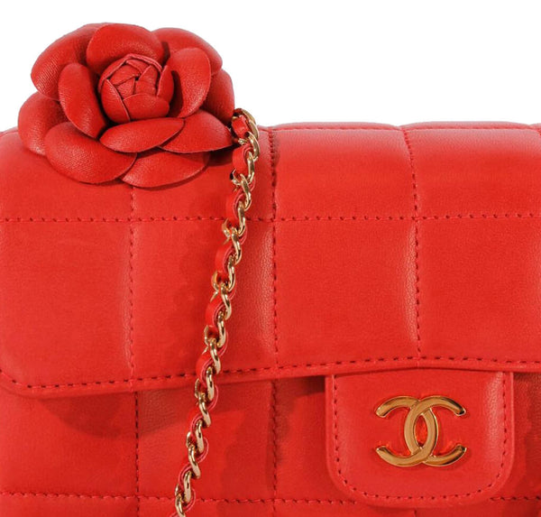 Chanel Mini Flap Camellia Bag Red