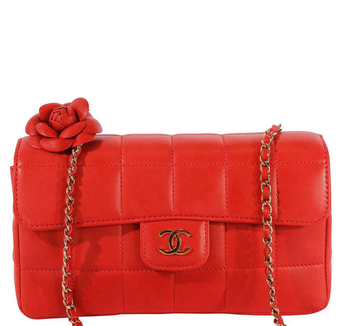 Chanel Mini Flap Camellia Bag Red