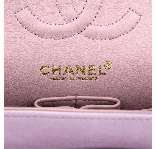 Chanel Flap Bag Light Purple Used embossing