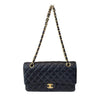 chanel classic medium flap bag caviar black used full