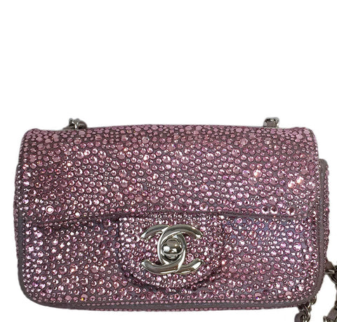 Chanel Mini Bag Pink Swarovski Crystals