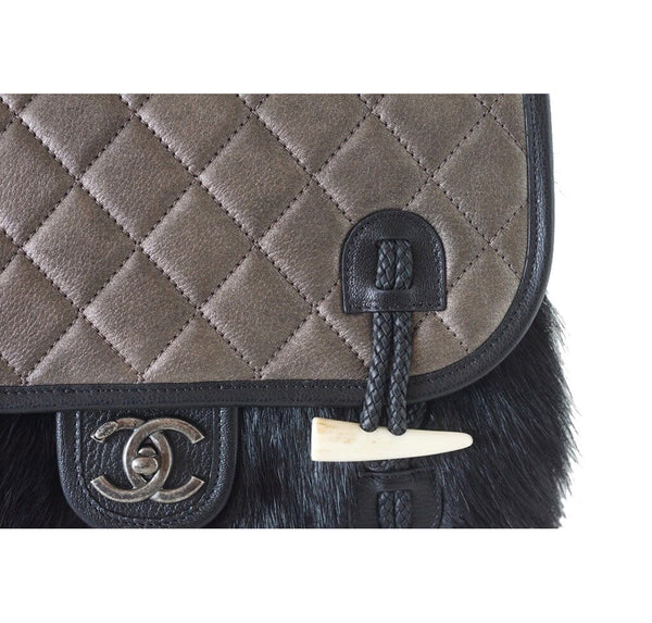 Chanel Dallas Collection Bag Black Fur