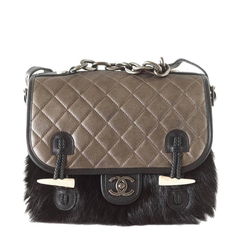 Chanel Dallas Collection Bag Black Fur