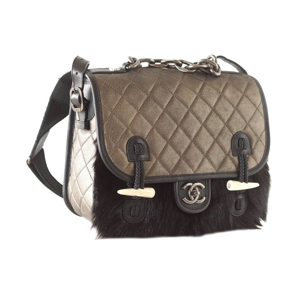 Chanel Dallas Collection Bag Black Fur