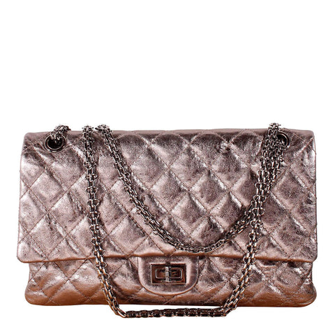 Chanel 2.55 Bag Metallic Calfskin Pink