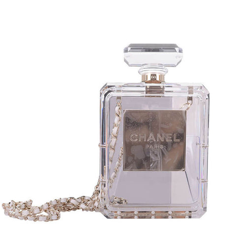 Chanel Perfume Bottle Bag Clear Plexiglass