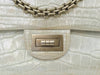 chanel reissue 2.55 bag silver metallic alligator used engraving